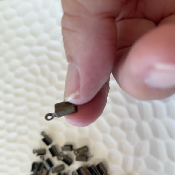 50 Fold Over Cord End Findings in Antique Brass Tone for Jewelry Craft Making - Picture 3 of 5